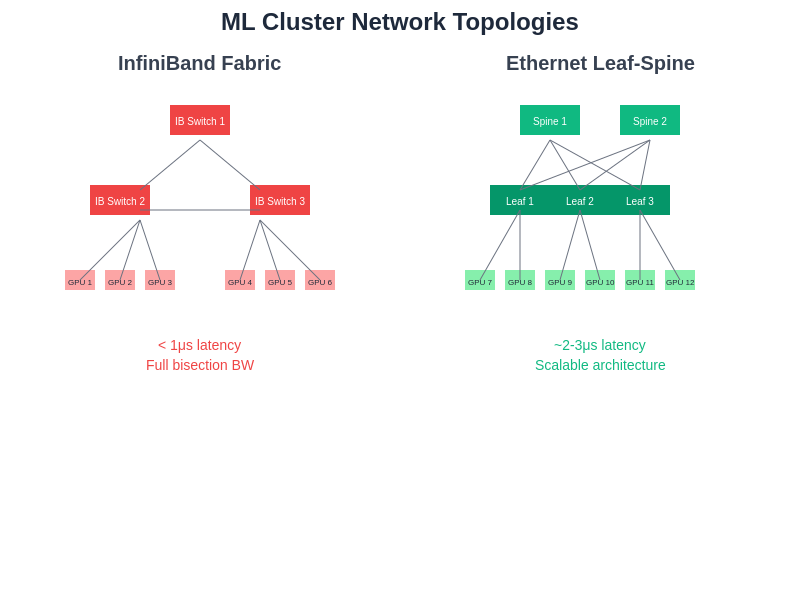 Network Topology Comparison for ML Clusters