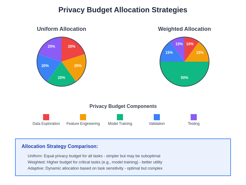 Privacy Budget Allocation Strategies